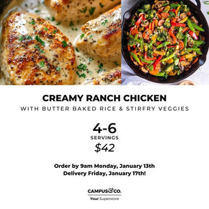 Creamy Ranch Chicken Meal Kit with Butter Baked Rice & Stirfry Veggies, Presell