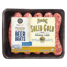 Fresh & Finest, Solid Gold Premium Lager Beer Bratwurst, 5 ct