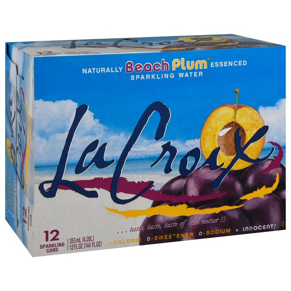 La Croix Beach Plum Sparkling Water, 12 oz, 12 ct