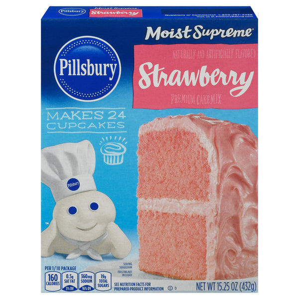 Pillsbury Moist Supreme Cake Mix, Strawberry, 15.25 oz