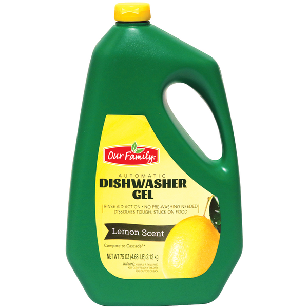 Our Family Dish Detergent Gel Lemon, 75 oz