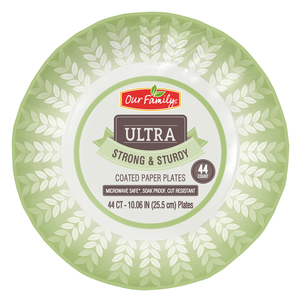 Our Family Ultra Paper Plates, 10", 44 ct