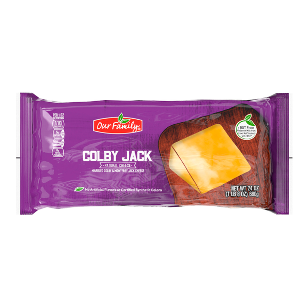 Our Family Colby Jack Block Cheese, 24 oz