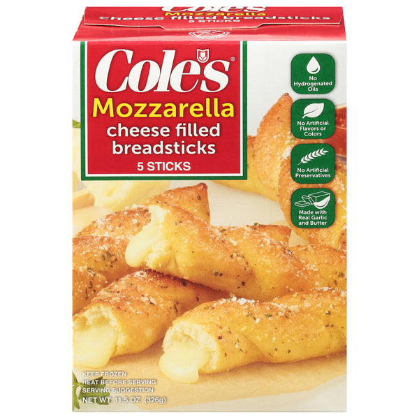 Cole's Mozzerella Cheese Filled Breadsticks, 5ct