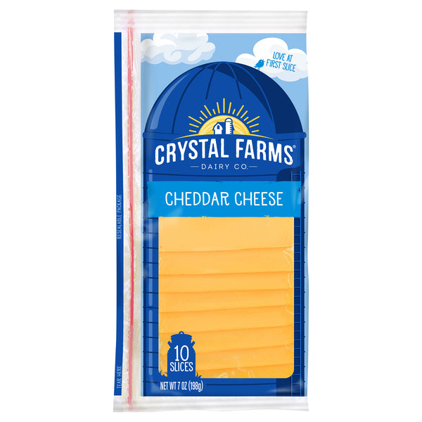 Crystal Farms Cheddar Cheese Slices, 10 ct