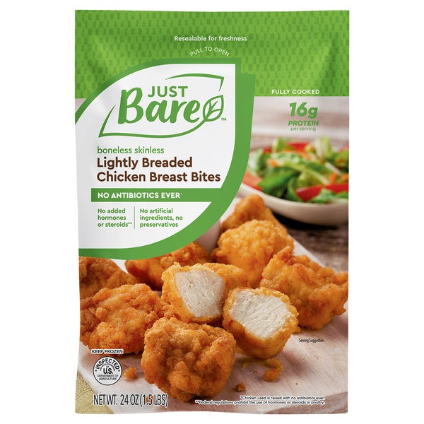 Just Bare Breaded Chicken Breast Bites, 24 oz