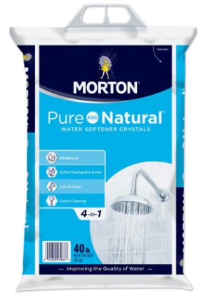 Morton Water Softener Crystals, Pure & Natural, 40 lb