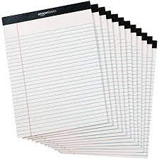 Amazon Basics Legal/Wide Ruled 8-1/2 by 11-3/4 Legal Pad - White 50 sheet