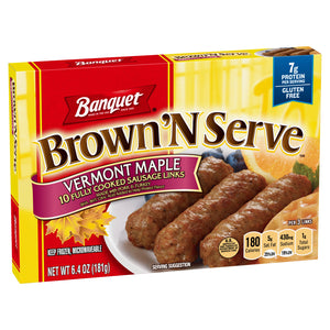 Banquet Brown N Serve Vermont Maple Sausage Link, 6.4oz