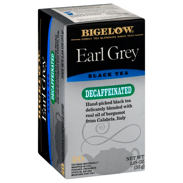 Bigelow Earl Grey Black Tea, Decaffeinated, 20 ct