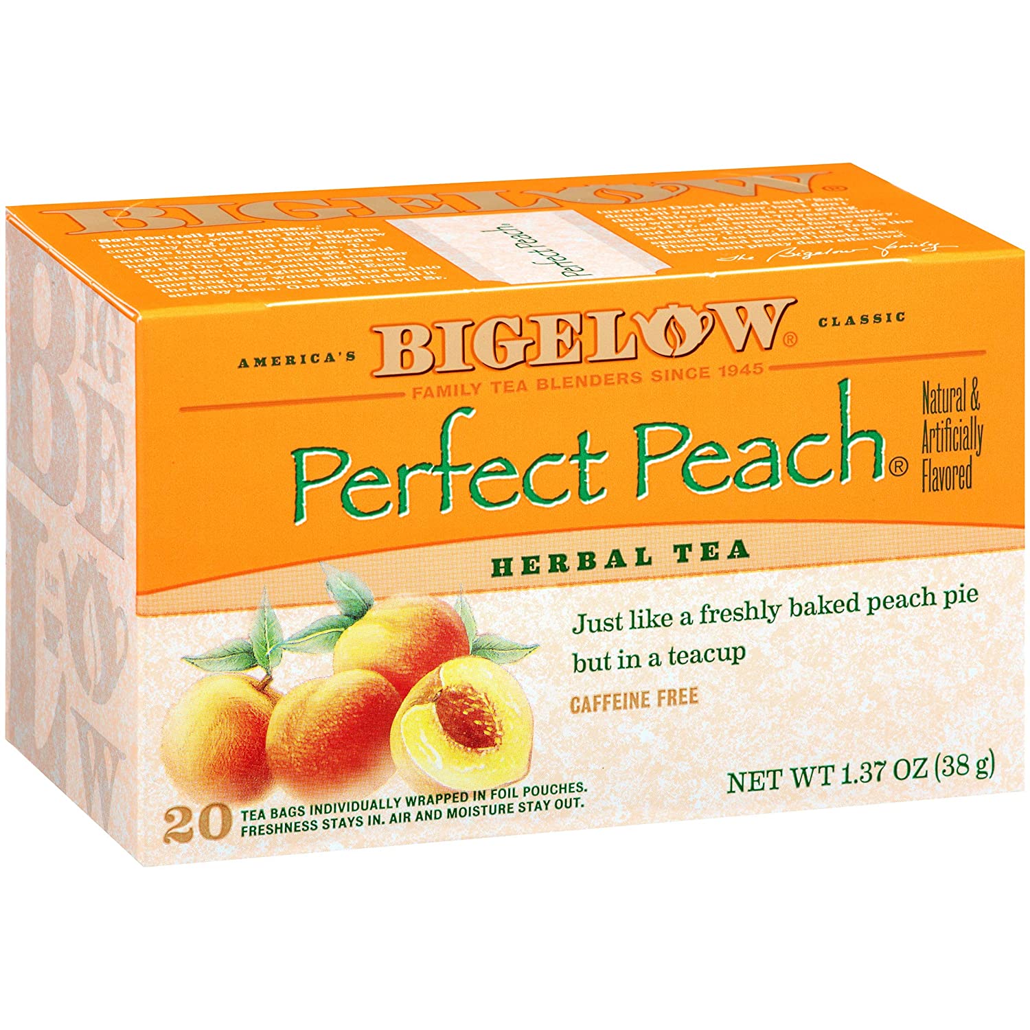 Bigelow Perfect Peach Herbal Tea Bags, 20ct