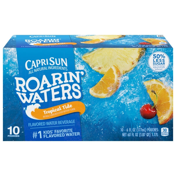 Caprisun Juice Drinks, Roaring Waters Tropical Tide, 6 oz, 10 ct