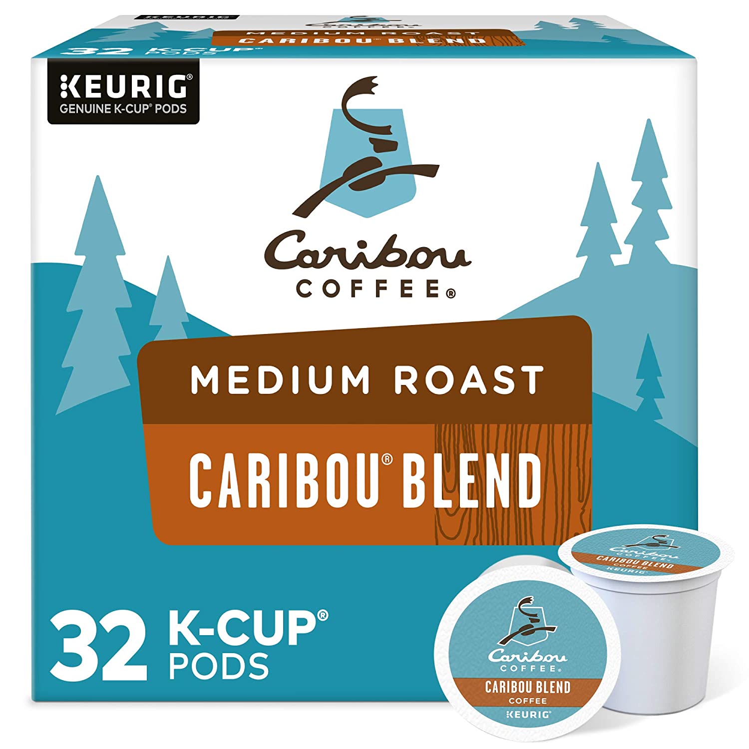 Caribou Coffee, Caribou Blend Medium Roast, K-Cup Pods, 32ct