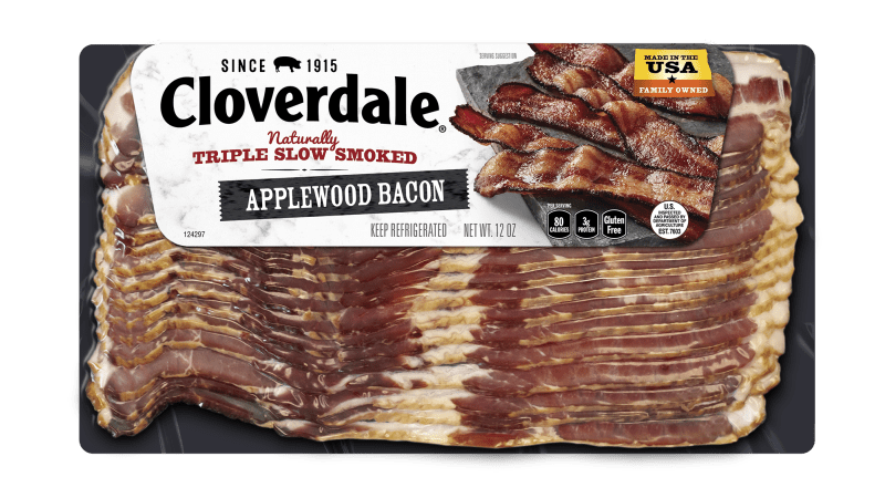 Cloverdale Applewood Triple Smoked Bacon, 12 oz