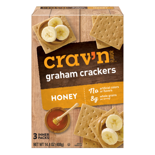 Crav'n Graham Crackers, Honey, 14.4 oz