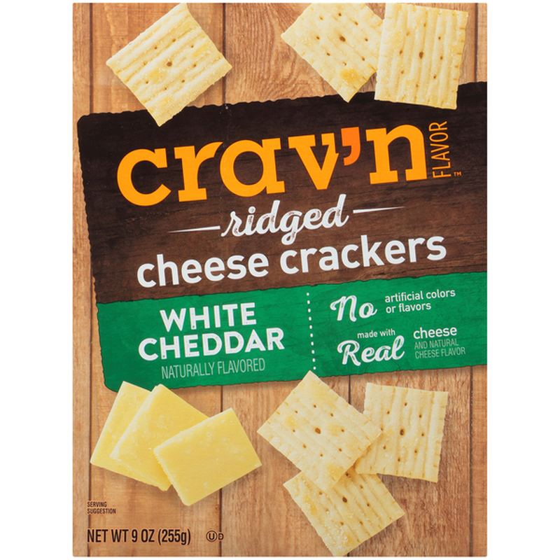 Crav'n Ridged Cheese Crackers White Cheddar, 9oz