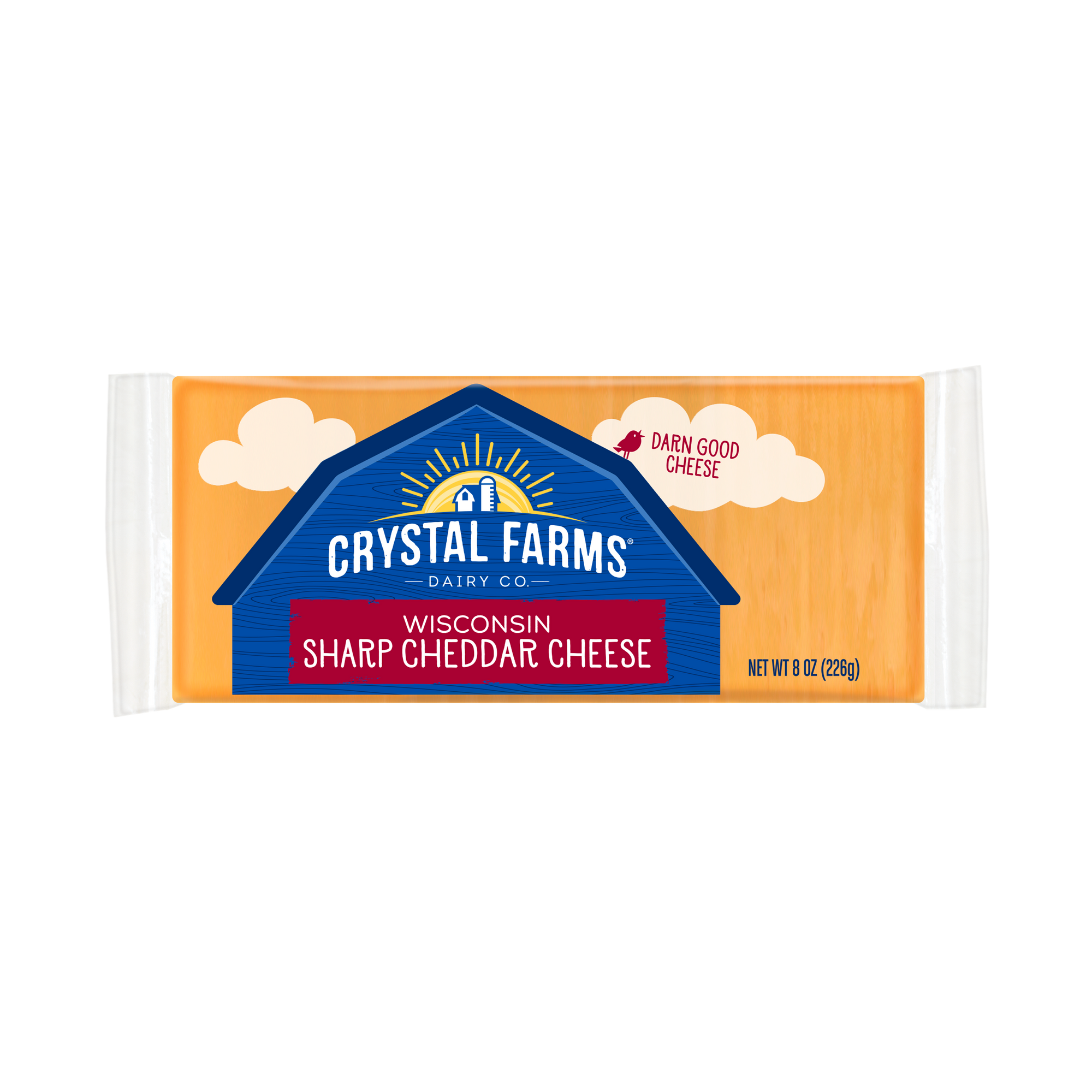 Crystal Farms Cheddar Cheese Block, 8 oz