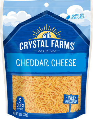 Crystal Farms Finely Shredded Cheese, Cheddar, 8 oz