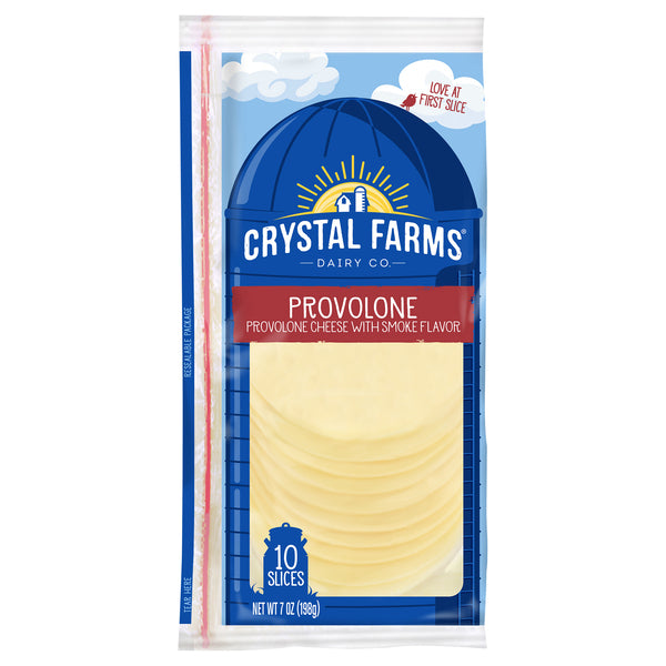 Crystal Farms Smoked Provolone Cheese Slices, 10 ct