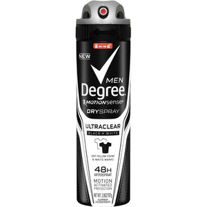 Degree Deodorant, Motion Sense Dry Spray, Black & White, 3.8 oz