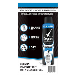 Degree Deodorant, Motion Sense Dry Spray, Black & White, 3.8 oz
