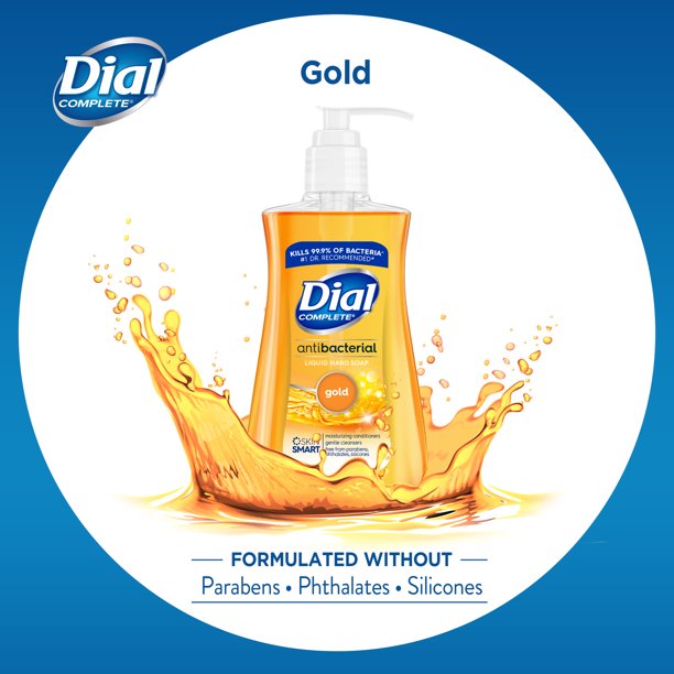 Dial Complete Liquid Antibacterial Hand Soap, Gold, 7.5 oz