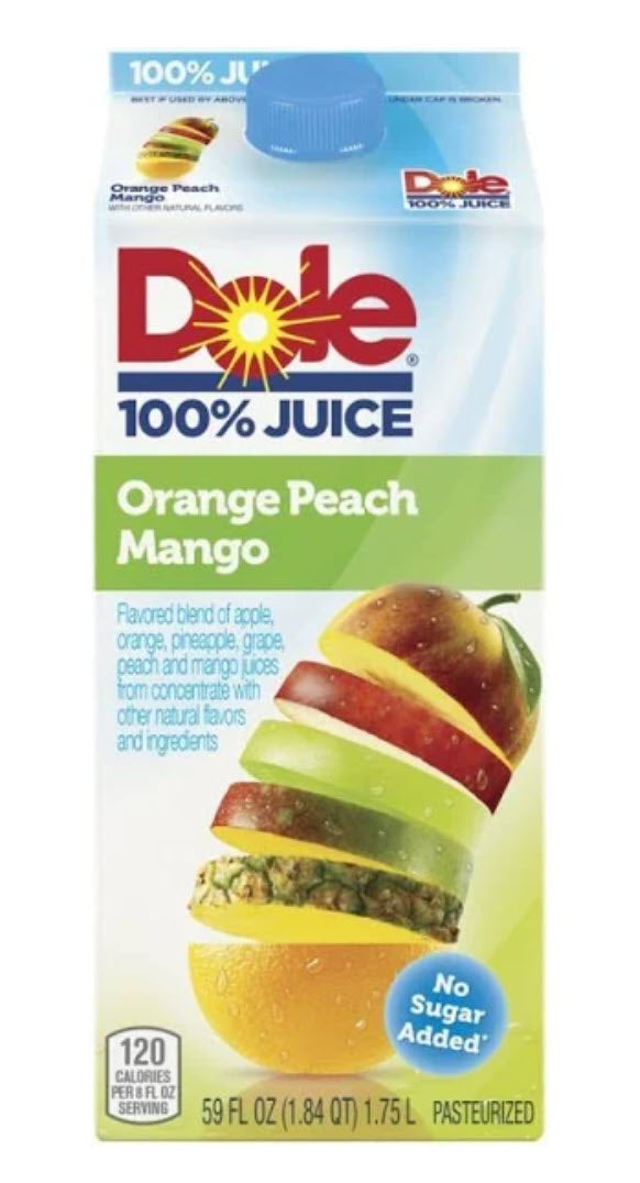 Dole 100% Juice, Orange Peach Mango, 59 oz