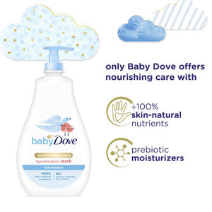 Dove Baby Sensitive Skin Care Hypoaallergenic Wash, Rich Moisture, 20 oz