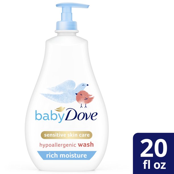 Dove Baby Sensitive Skin Care Hypoaallergenic Wash, Rich Moisture, 20 oz