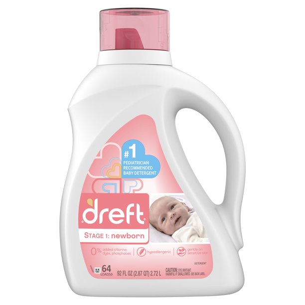 Dreft Laundry Detergent, Stage 1 Newborn, 92 oz