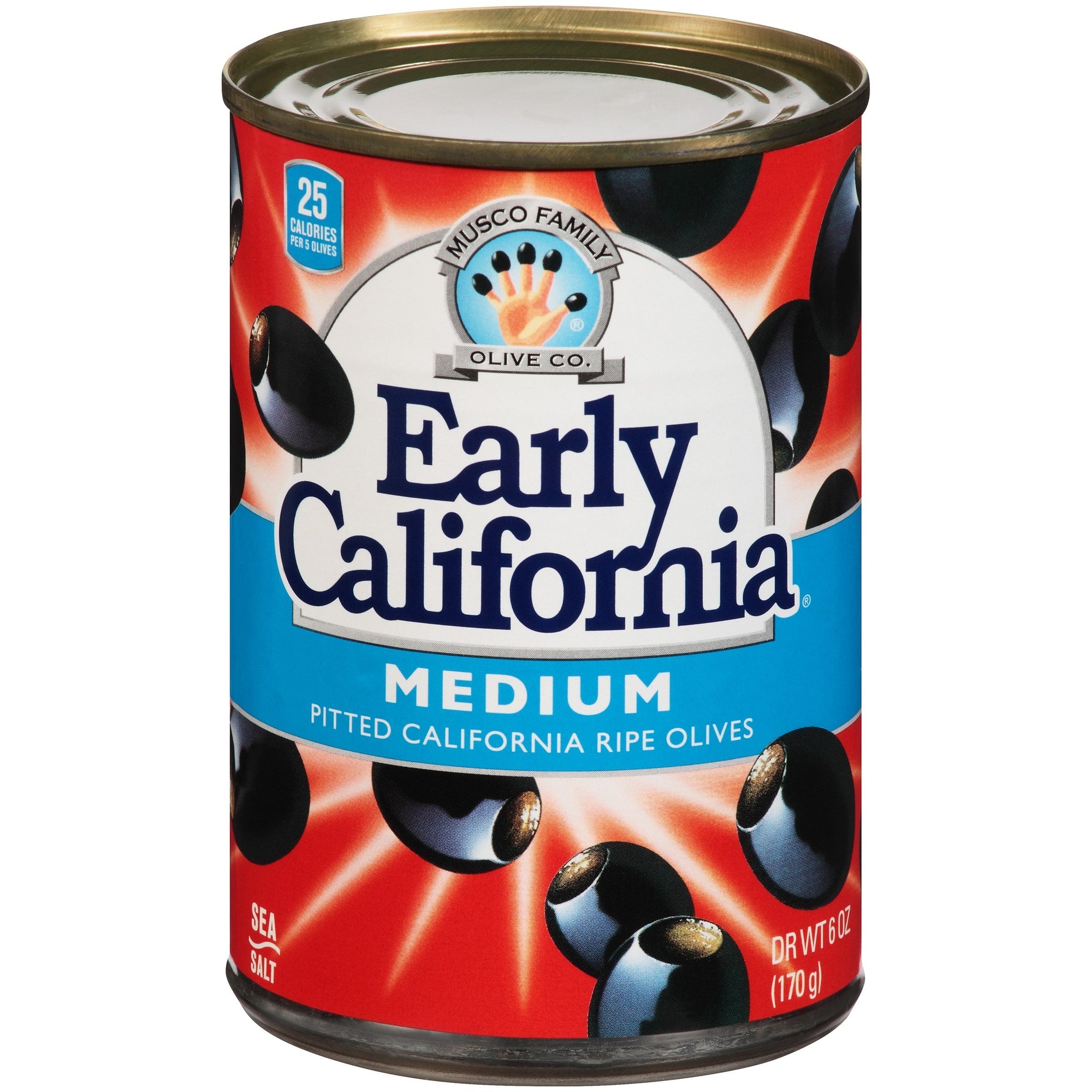 Early California Medium Black Olives, 6 oz