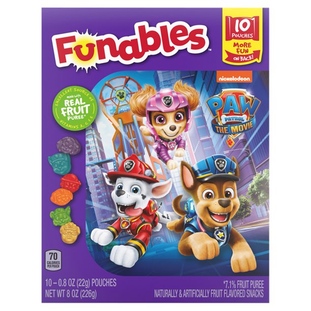 Funables Paw Patrol Fruit Snacks, 10ct