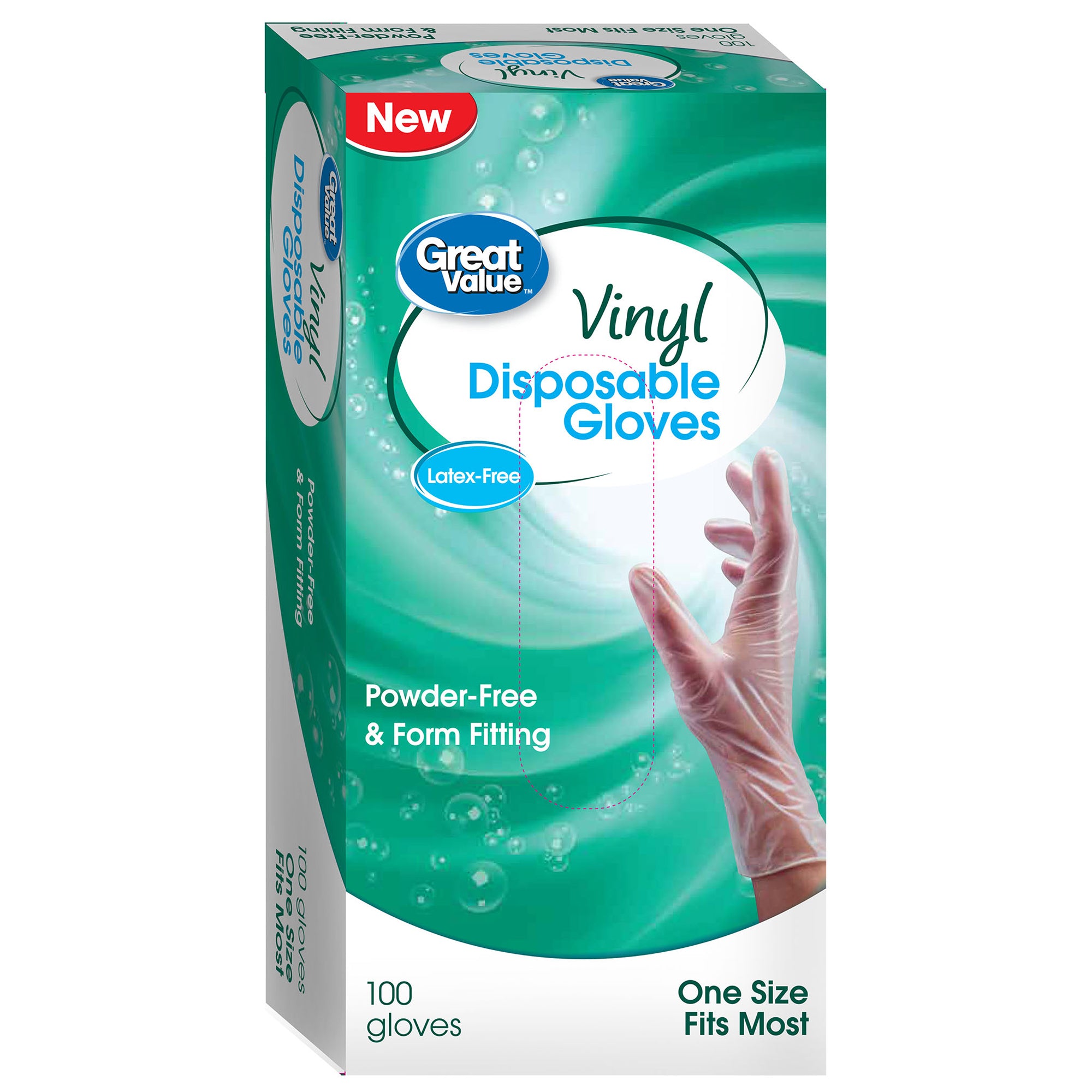 Great Value Vinyl Disposable Gloves, 100 ct