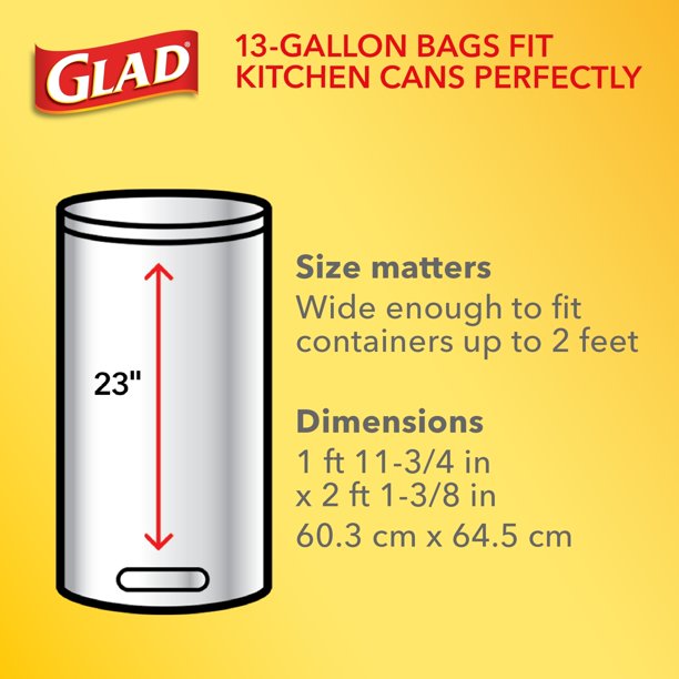 Glad Odor Shield Gain Fresh Tall Kitchen Drawstring Bag, 40 ct