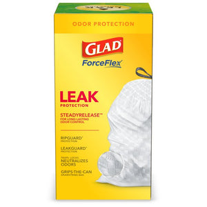 Glad Odor Shield Gain Fresh Tall Kitchen Drawstring Bag, 40 ct