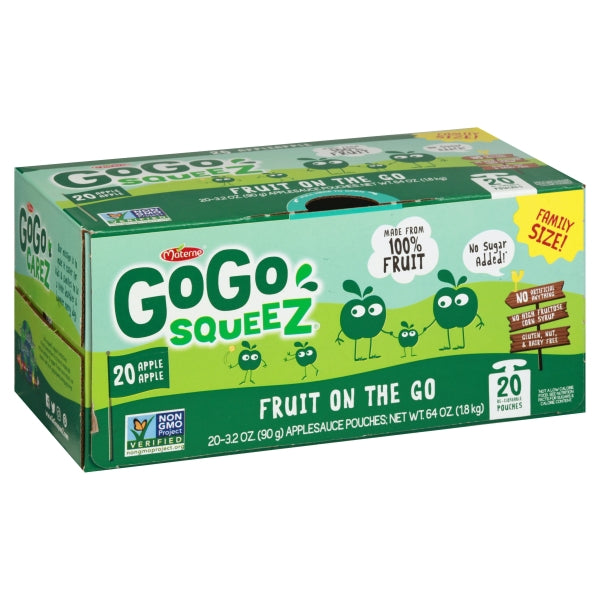 GoGo Squeez AppleApple Pouch, 3.2oz, 20ct