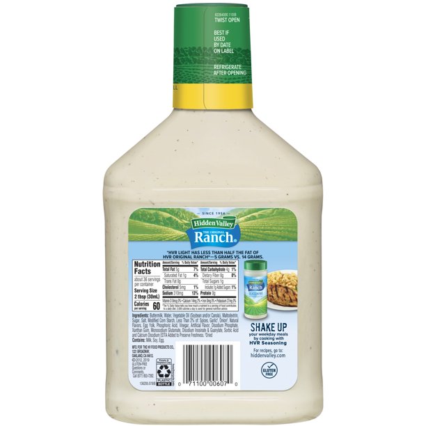 Hidden Valley Ranch Salad Dressing, Light, 36 oz