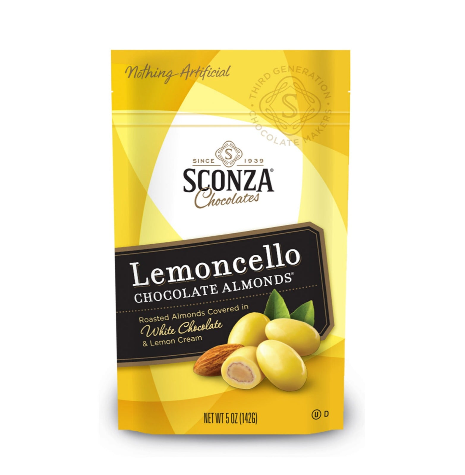 Sconza Lemoncello Chocolate Almonds, 5 oz