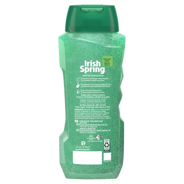 Irish Spring Deep Action Scrub Body Wash, 18 oz