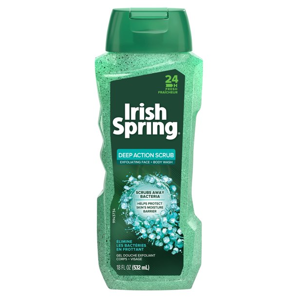 Irish Spring Deep Action Scrub Body Wash, 18 oz