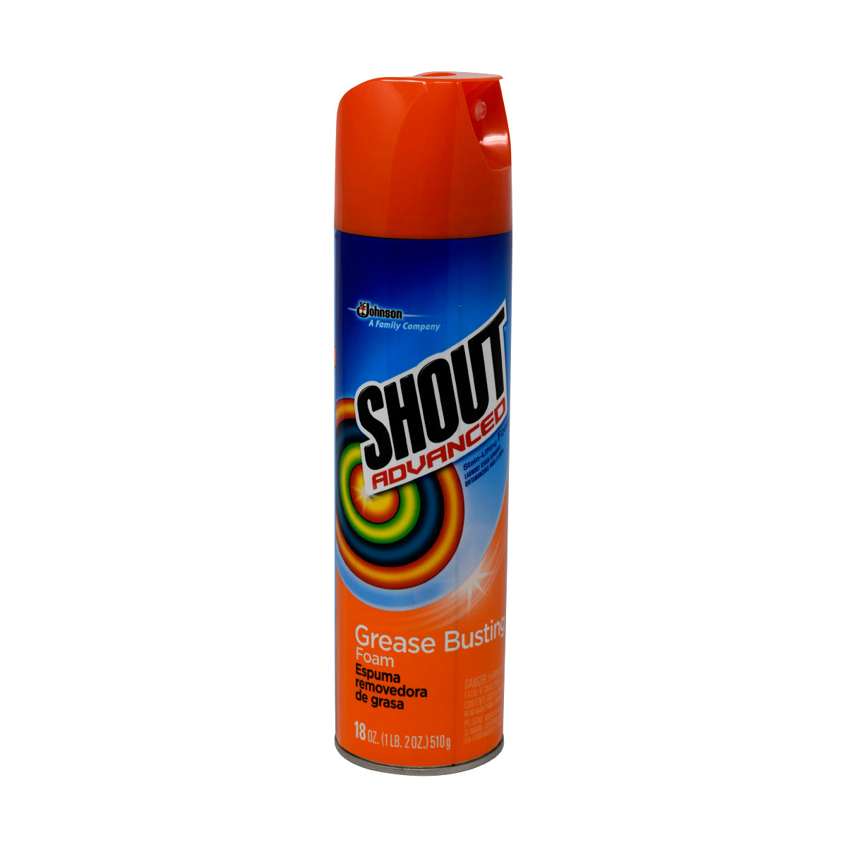 Shout Advanced Stain-Lifting Foam, Grease Busting, 18 oz