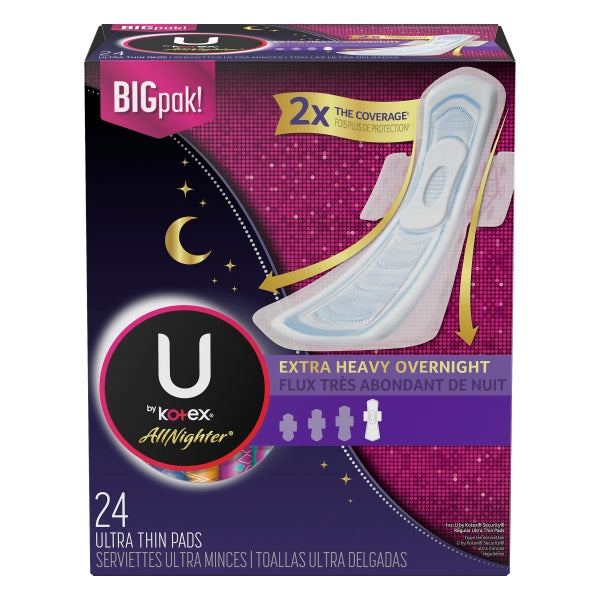 Kotex, Ultra Thin, Extra Heavy Overnight, 24ct