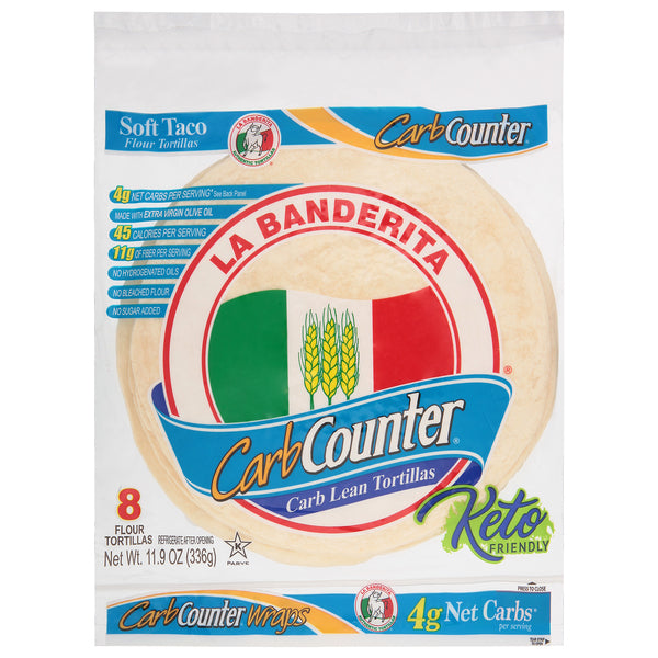 La Banderita Carb Counter White Tortillas, 8 ct