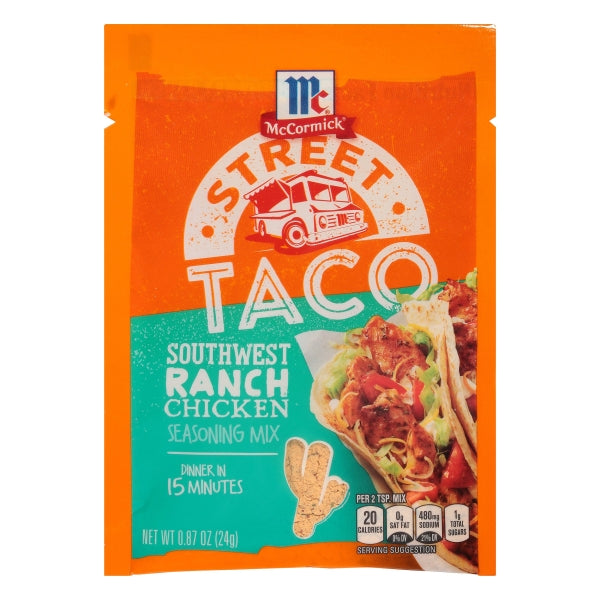 McCormick Street Taco Seasoning, Southwest Ranch Chicken, 0.87 oz