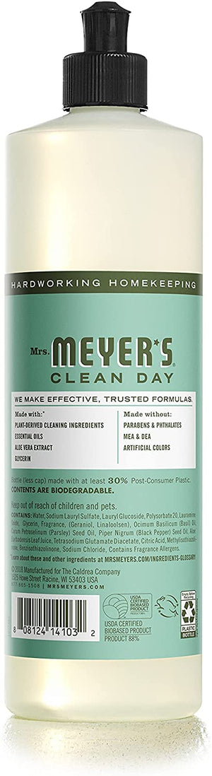 Mrs. Meyers Dish Soap, Basil, 16 oz