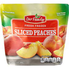 Our Family Frozen Sliced Peaches, 12 oz