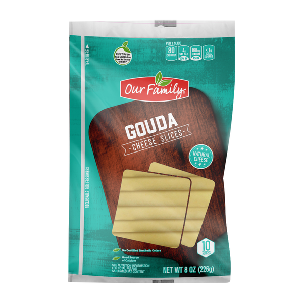 Our Family Gouda Cheese Slices, 8oz