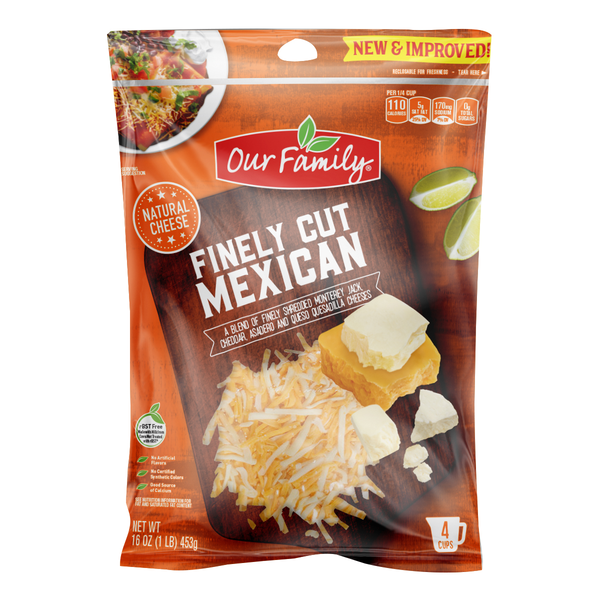 Our Family Mexican Blend Shredded Cheese, 16oz