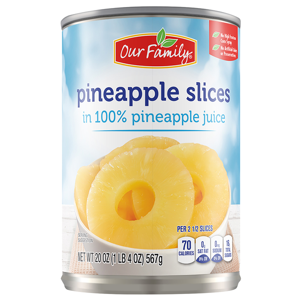 Our Family Pineapple Slices, 20oz