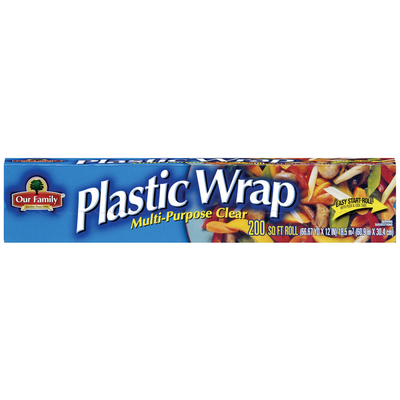 Our Family Plastic Food Wrap, 200 sq ft